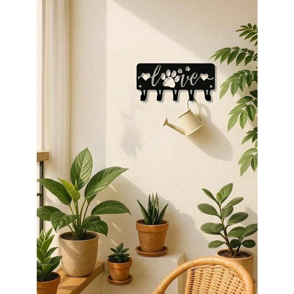 Adorable Dog Metal Key Holder Rack – Entryway Kitchen Coat Towel Organizer Gift