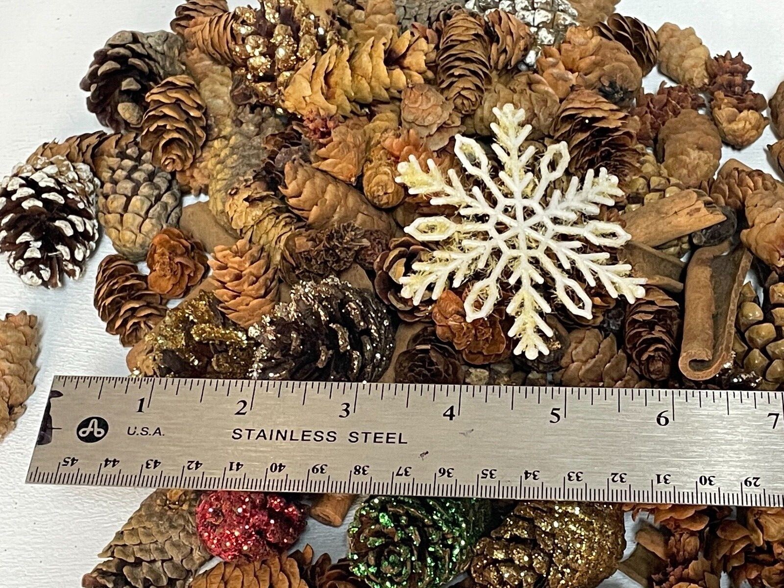 12 oz BOWL FILLERS Pinecones Cinnamon Snow Brown Red Green Rustic Fall Christmas