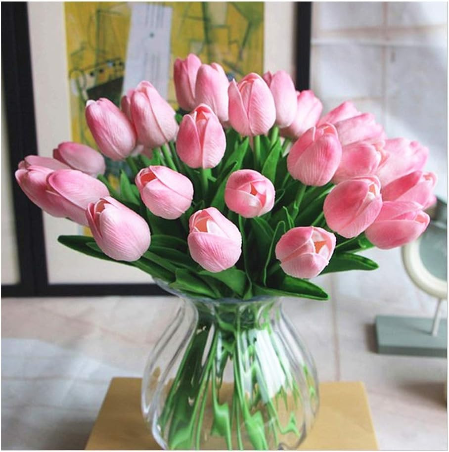 Artificial PU Tulips 10Pcs Real Touch Fake Flower Arrangement Bouquets for Home