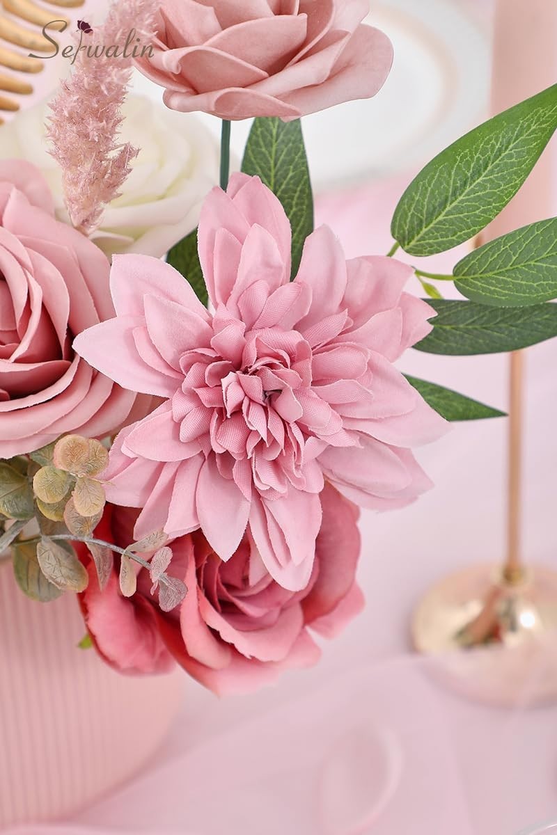 DIY Artificial Flowers in Dusty Pink for Spring Centerpieces and Arrangements