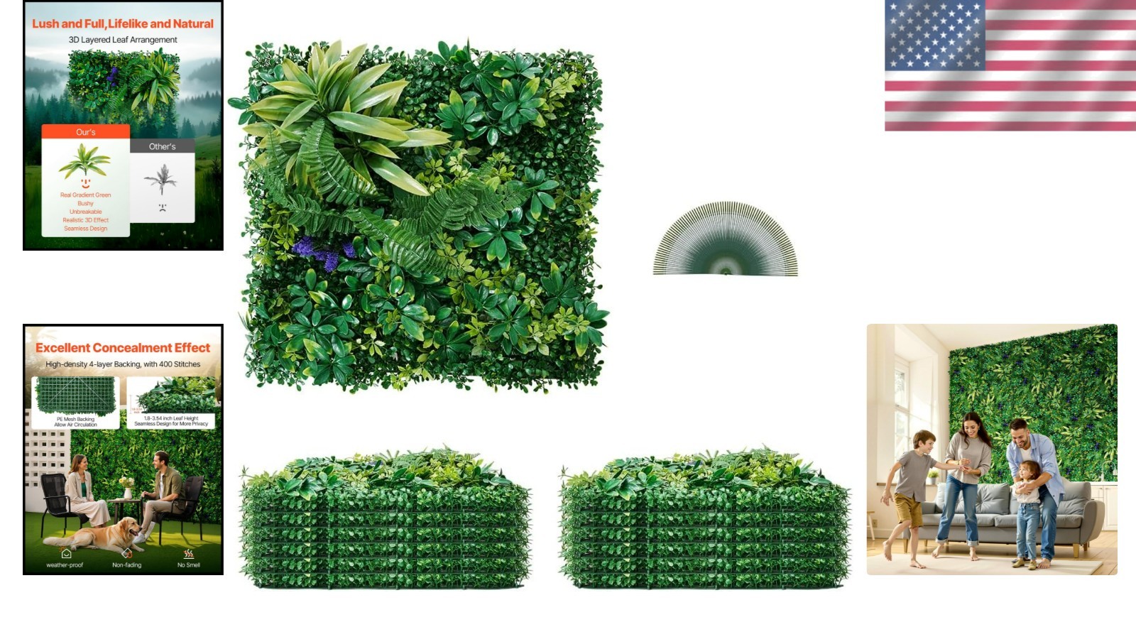 Easy-to-Install 3D Grass Wall Panels for Stunning Greenery Backdrops – 12 Panels