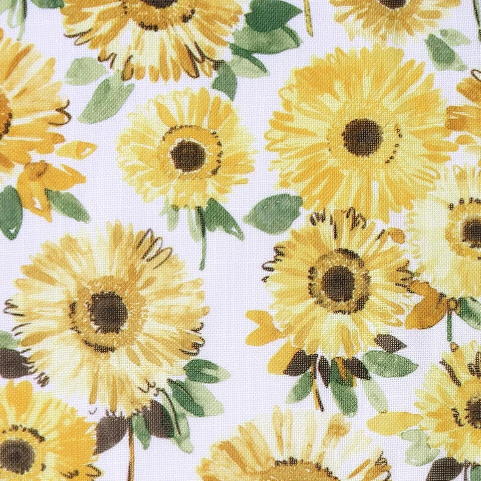 Sunflower Print Semi-Sheer 36″W x 54″L (Pack of 1), Yellow