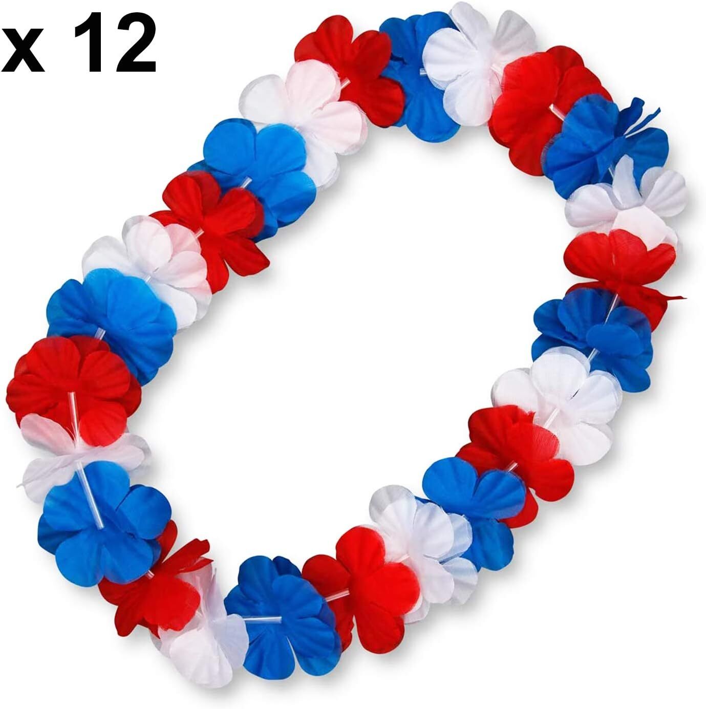 Red White and Blue Flower Leis, Memorial Day Decorations, 4th of July Memoria…