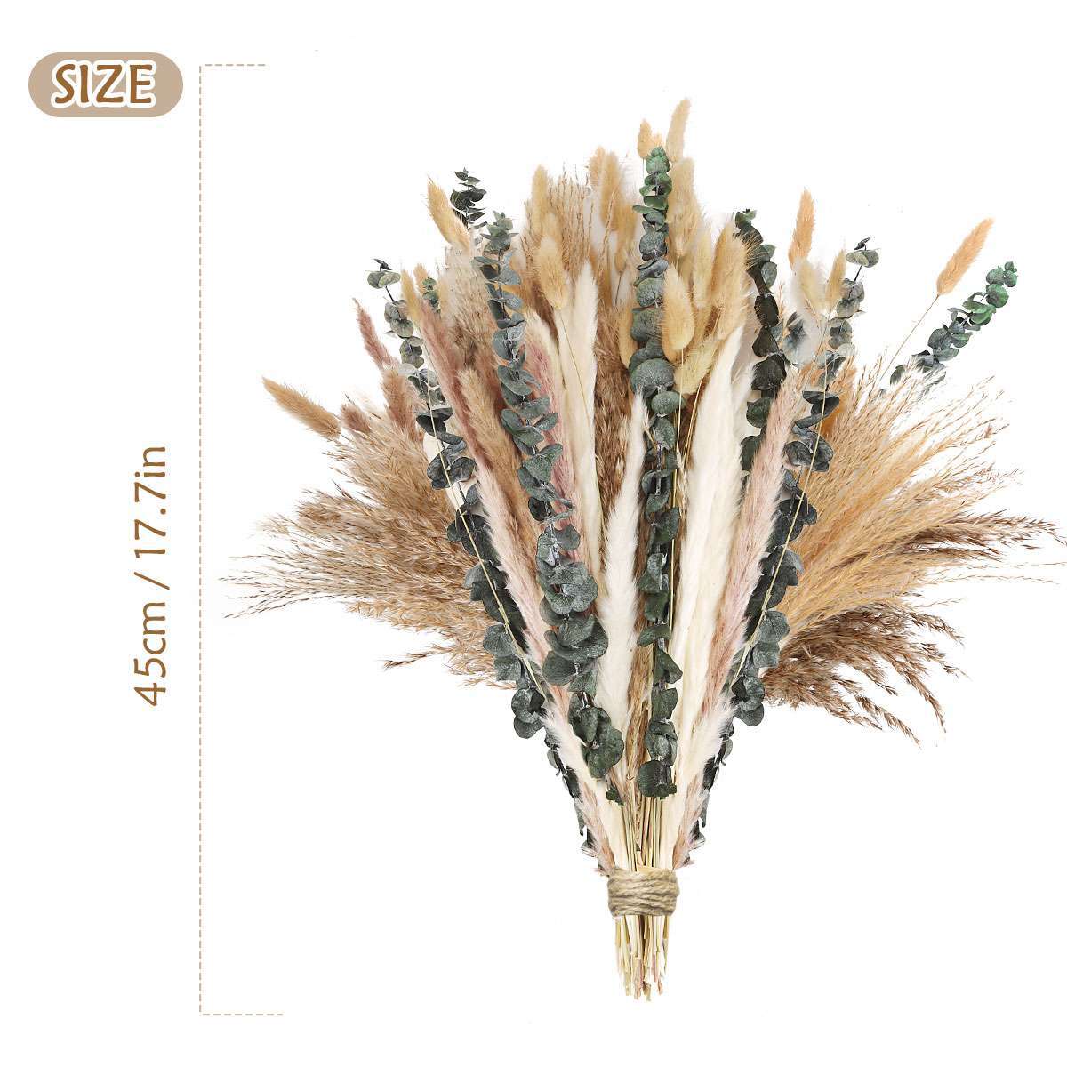 110Pcs Dried Pampas Grass Bouquet Boho Table Decor Bunny Tails Dried Flowers USA