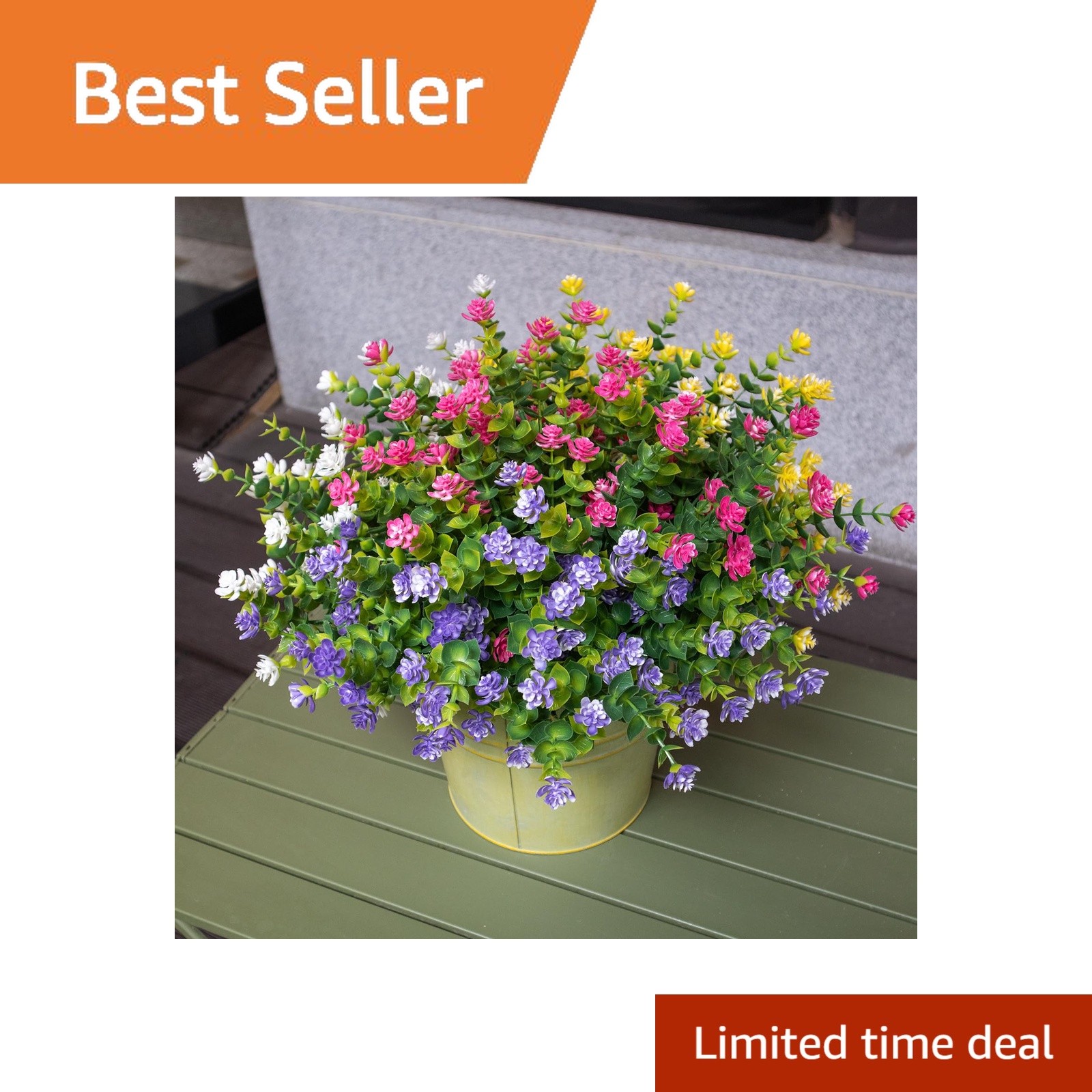 BCBLF 16 Bundles Yellow Purple White Pink Flowers