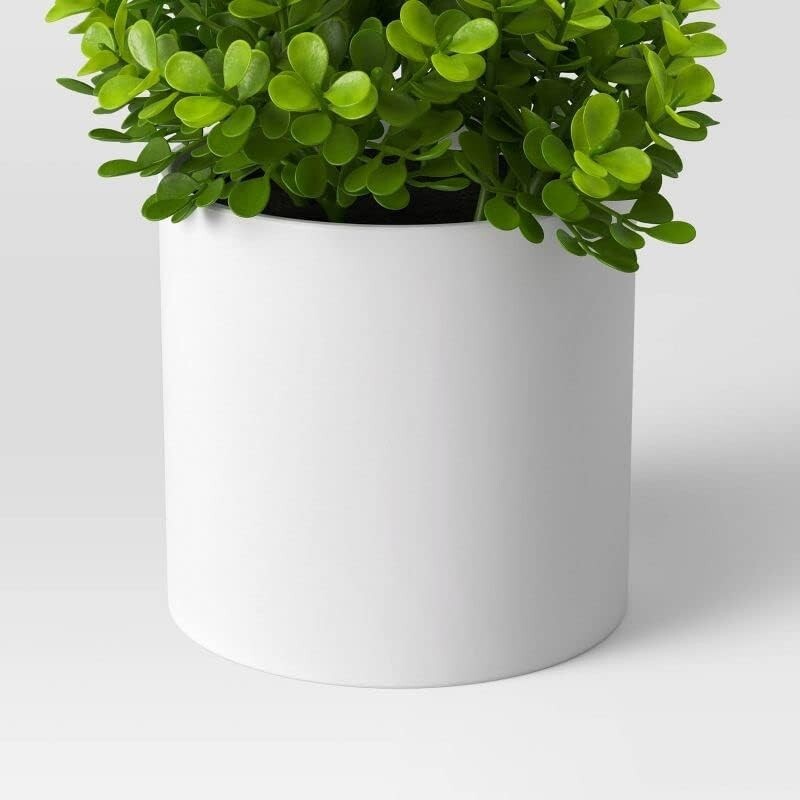 4 Pack Threshold – Faux Artificial Plants – 5″ Mini Boxwood Green / White Pot