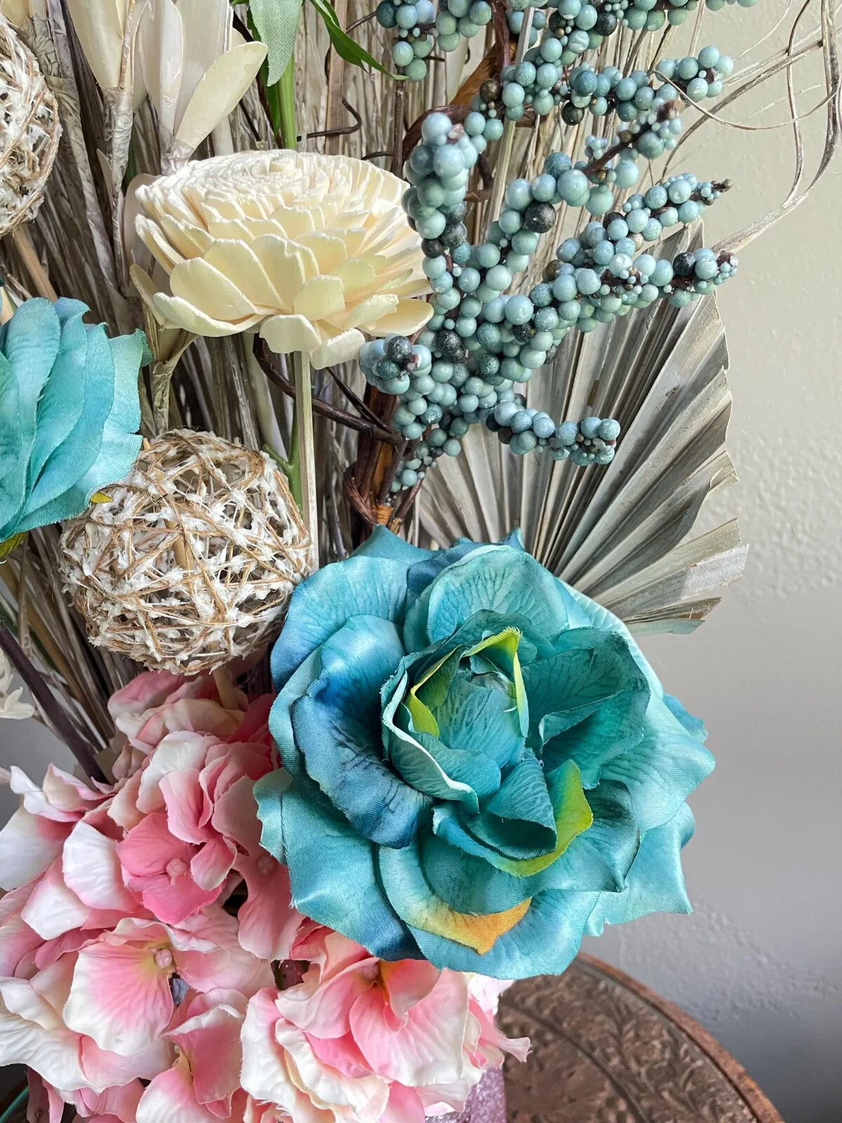 Pink & Blue Centerpiece Chic Elegant Living Dining Room Decor Bedroom Accent
