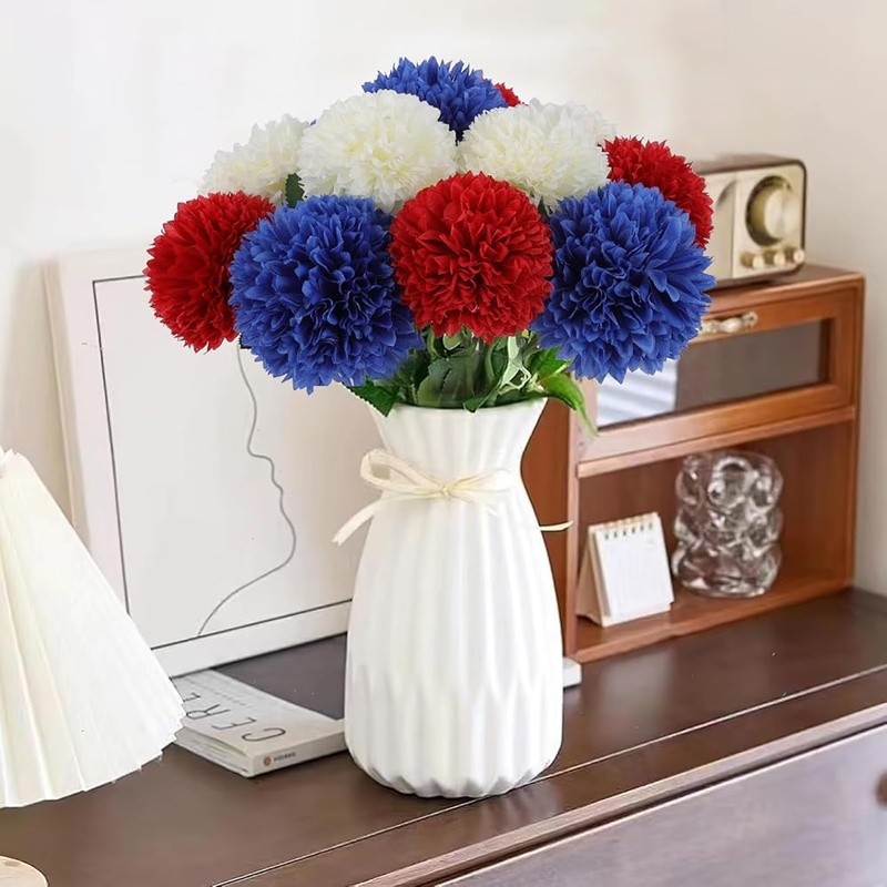 Artificial Chrysanthemum Ball Flowers 12pcs Silk Home Decor Wedding Centerpiece