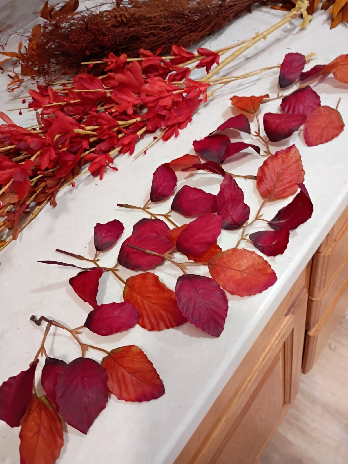 Artificial Stems Picks Flowers; Brown, Orange, Purple
