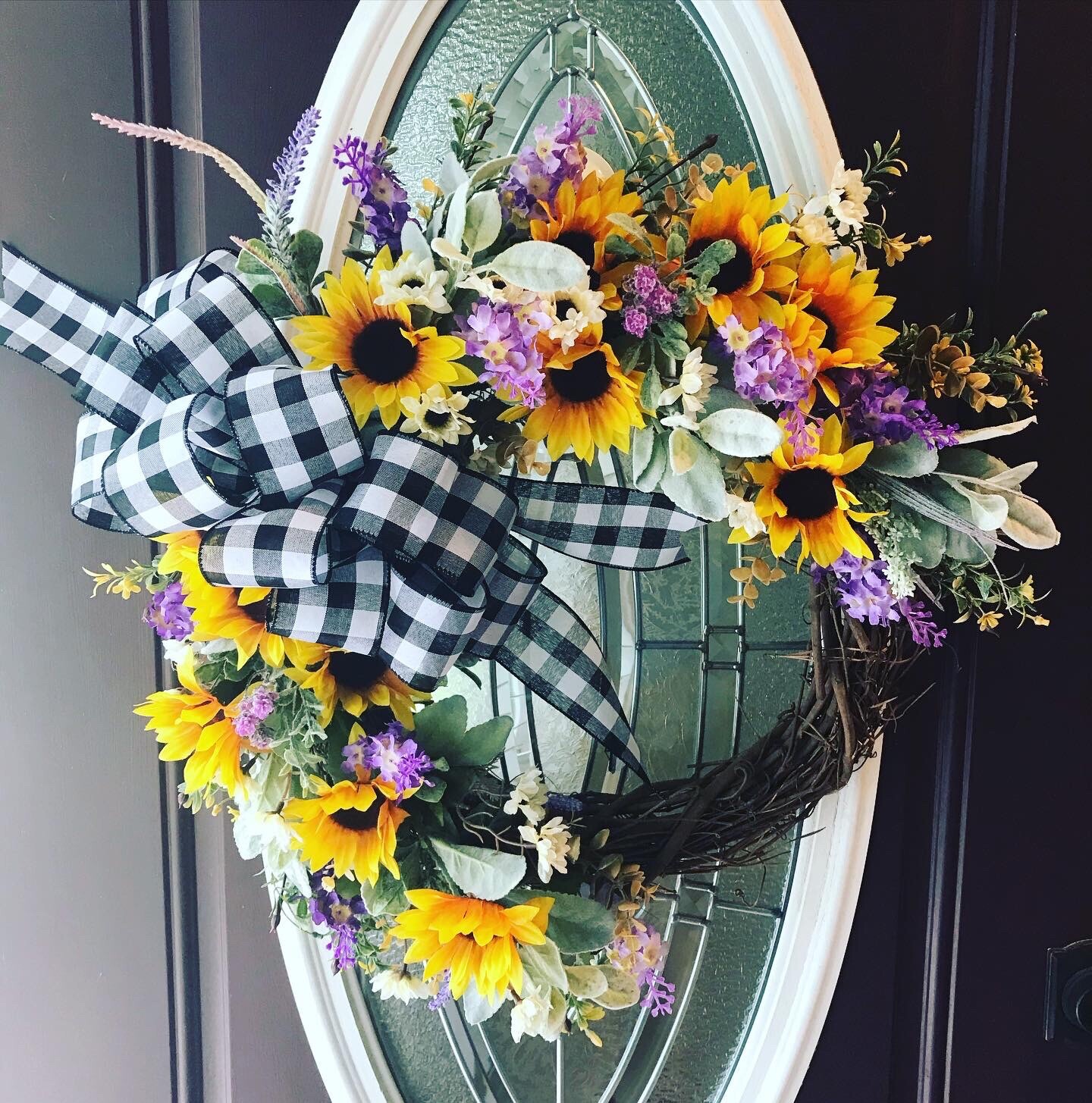 Fall Farmhouse Sunflowers Wildflowers Grapevine Wreath for Front Door Entry