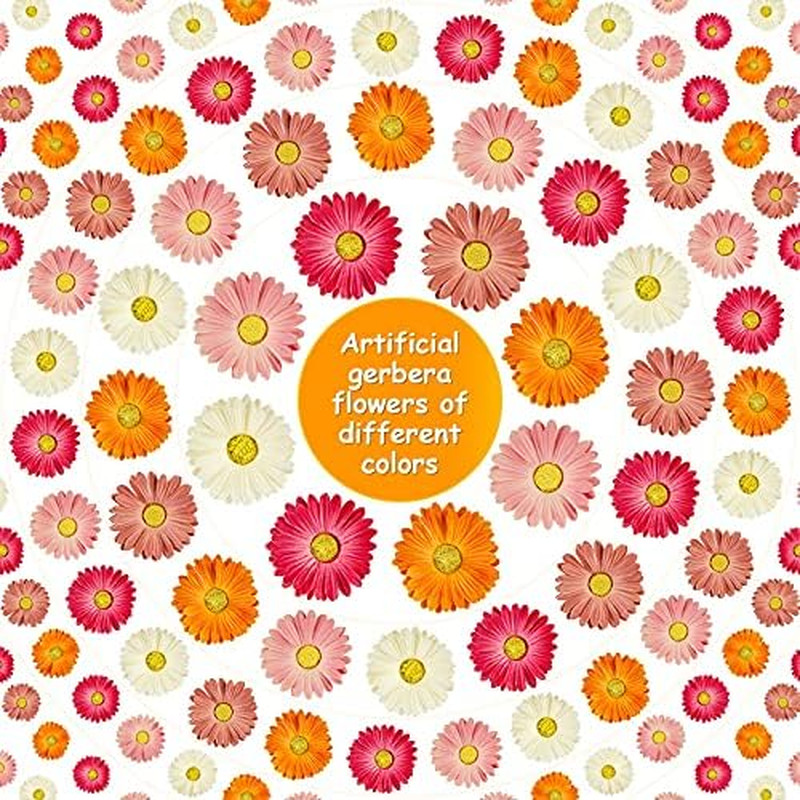18 Pcs Artificial Gerbera Daisies Flowers 15 in Pink and Orange Fake Daisy Bouqu