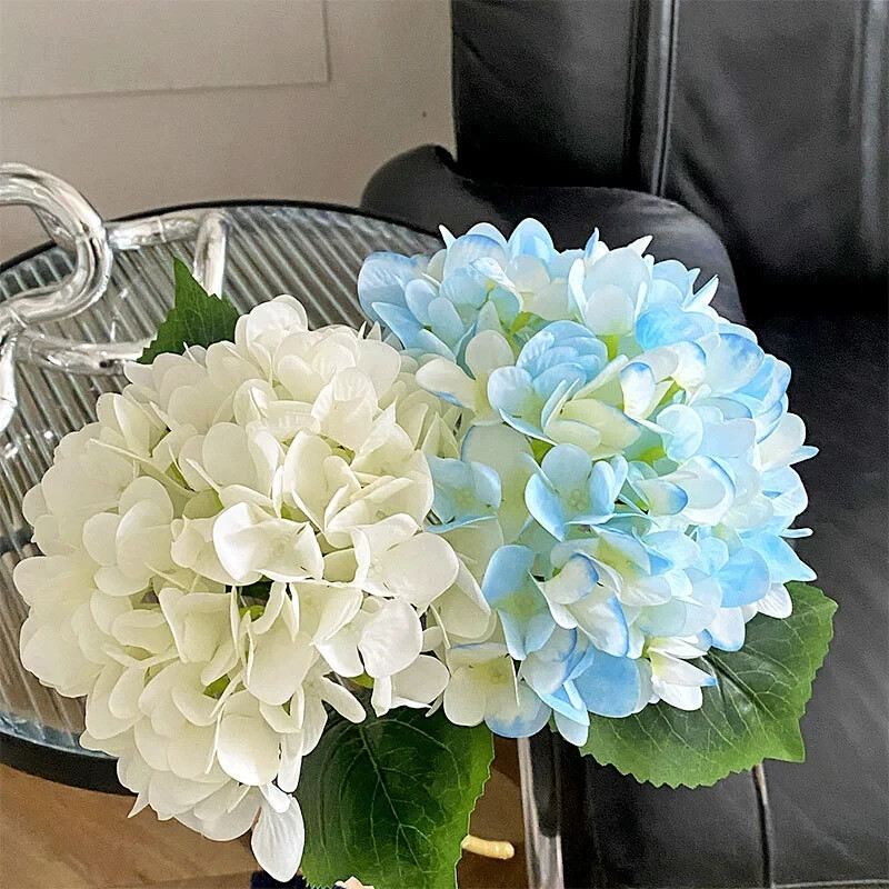 5 Pcs Artificial Silk Hydrangea Flowers 18” Bouquet Arrangement
