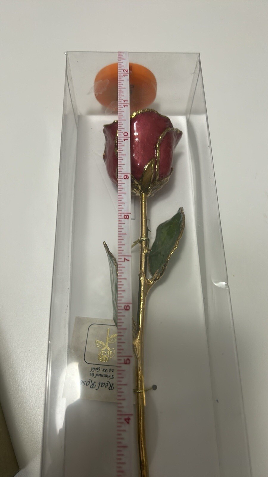 Elegant Real Red Rose Preserved in 24k Gold forever Rose NEW In box
