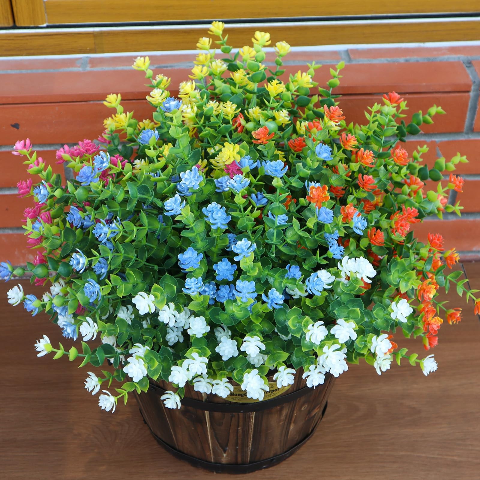 Best Artificial Flowers Outdoors, 12 Bundles Fake UV-Anti for Decoration Faux