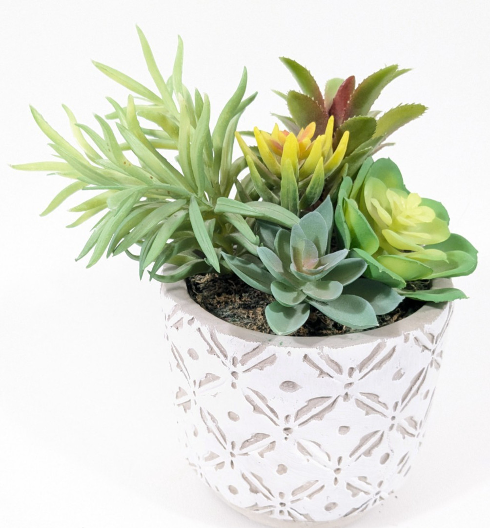 Faux Fake Succulent Potted Plant Agave Aloe Cactus Desert Plants Decor