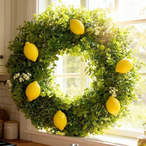 18 Inch Boxwood Wreath for Front Door-Artificial Spring 02-18 Inch Green