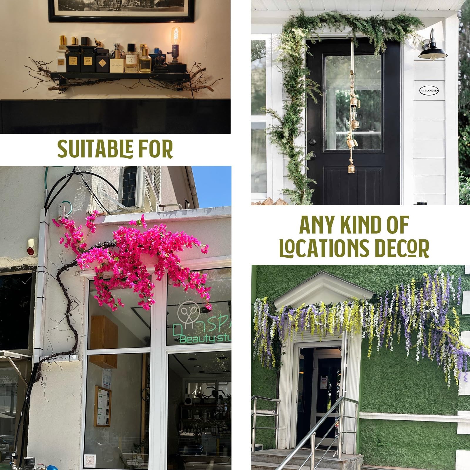 118″ Bendable Artificial Grapevines Garland Tree Branches(L)