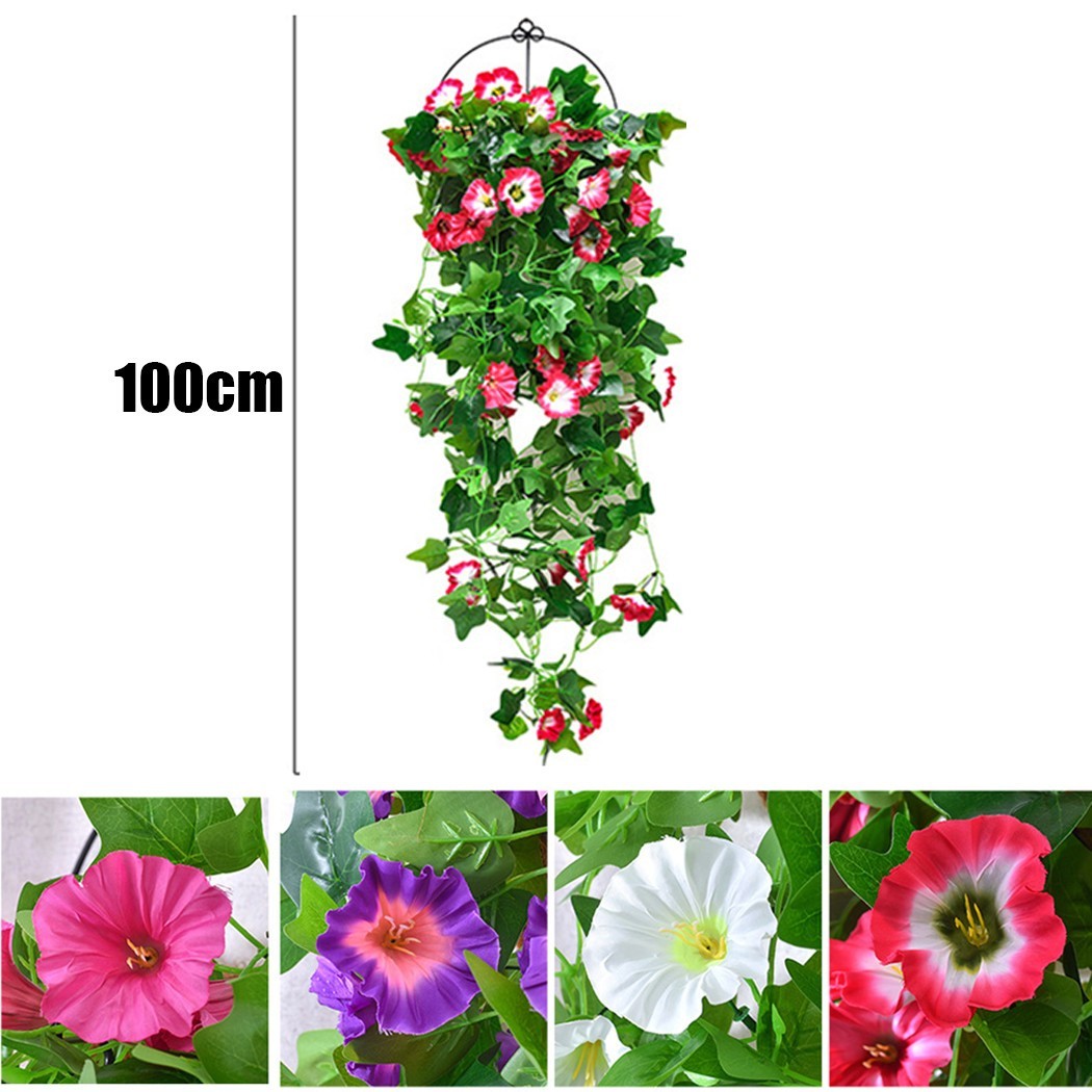 1PCS Artificial Fake Hanging Silk Plastic Flowers Vine Plant Garden Decoration