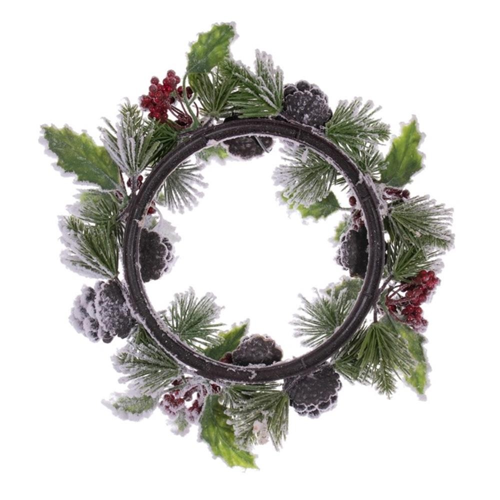 Vickerman 12″ Artificial Frosted Green Berry/Pinecone Pine Wreath