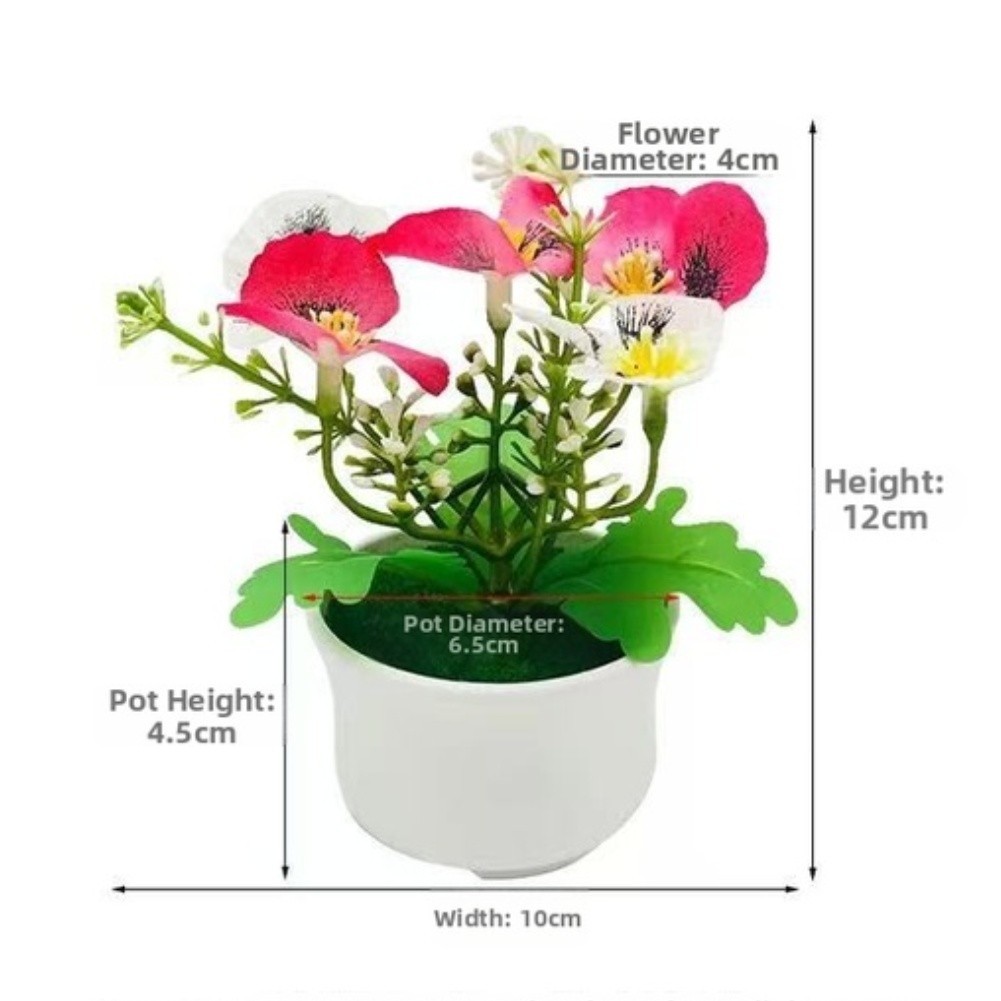 Realistic Fabric Phalaenopsis Orchid Potted Plant 12cm Tall for Indoor Decor