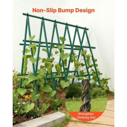 Garden Stakes, 10 Pack, 93.7 inch, Plastic Coated Metal Tomato Stakes, Garden St