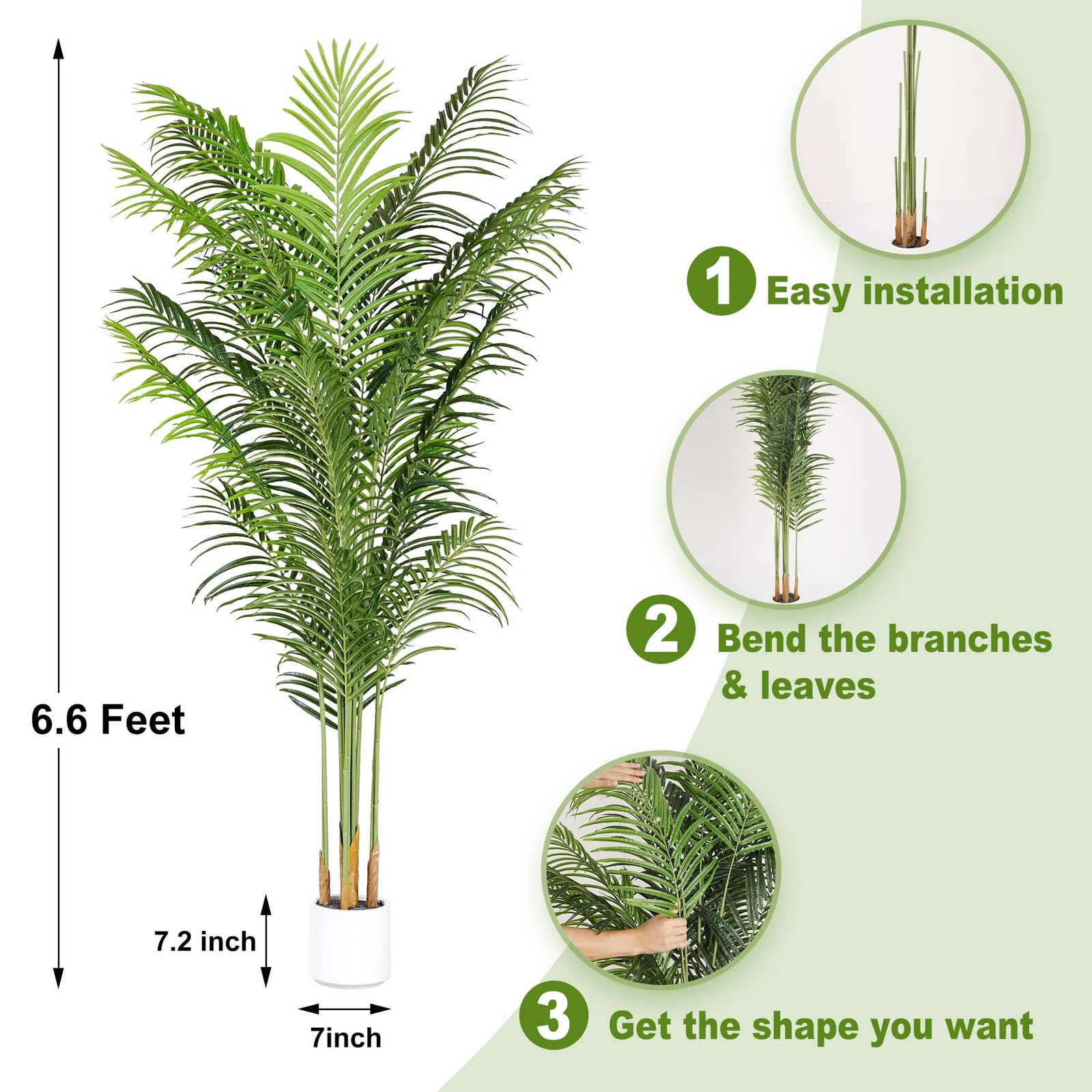 Artificial Palm Tree for Home Decor Indoor 6.6Ft Large Tall Fake Plants Faux …