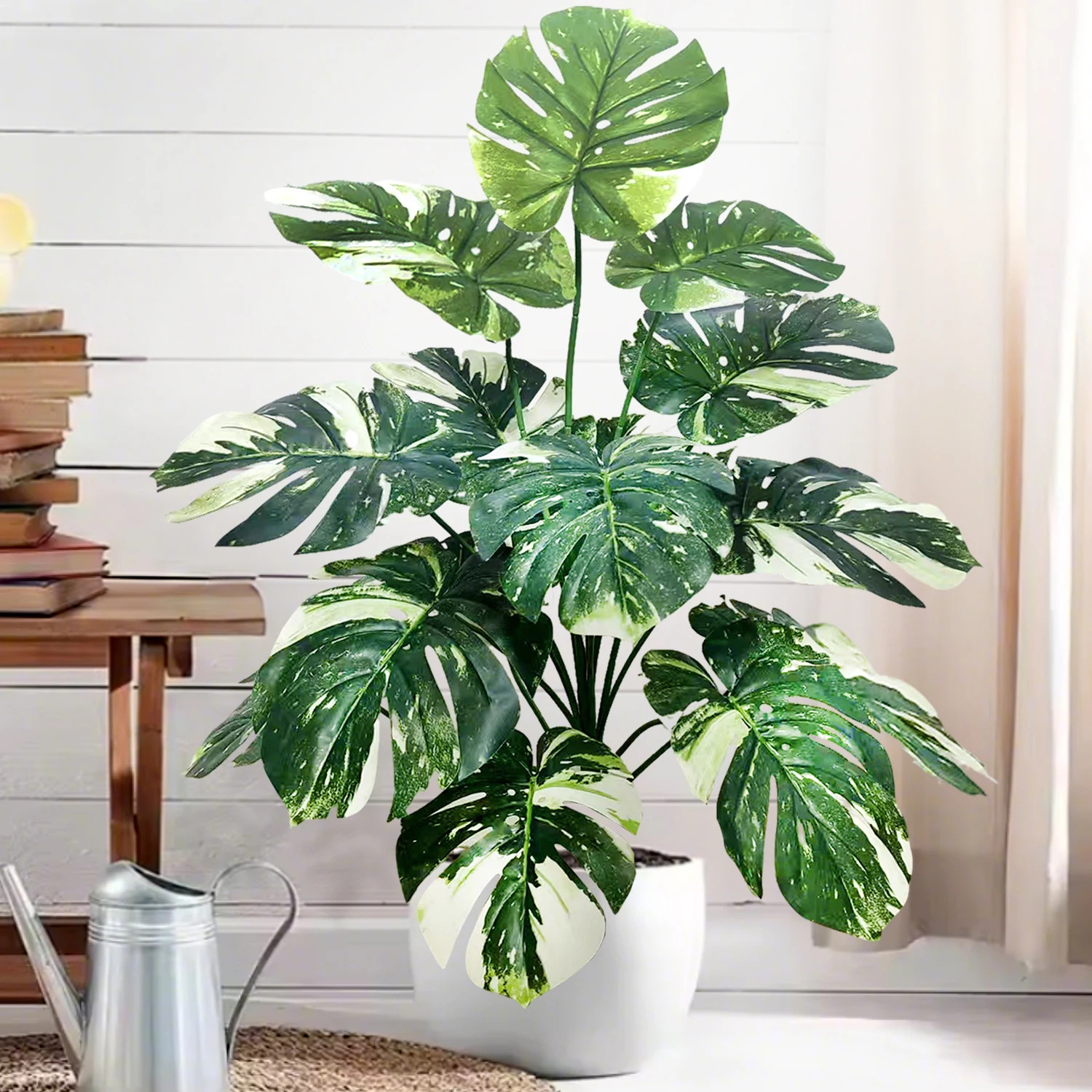 52-104cm Artificial Monstera Plant Fake Palm Tree for Home Garden Decor