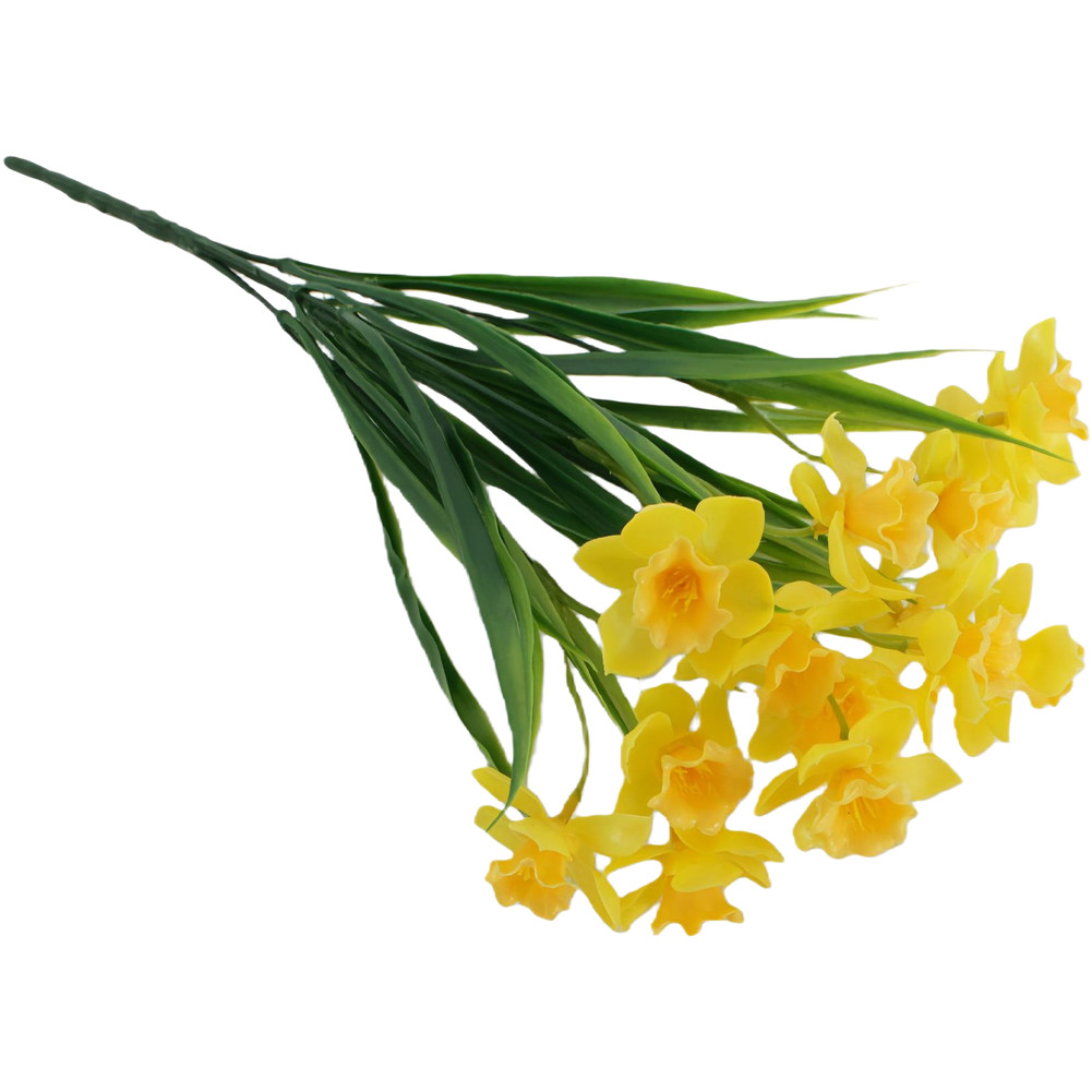 Yellow Artificial Narcissus Bouquet 5PCS 36cm for Photo Prop Home Decor