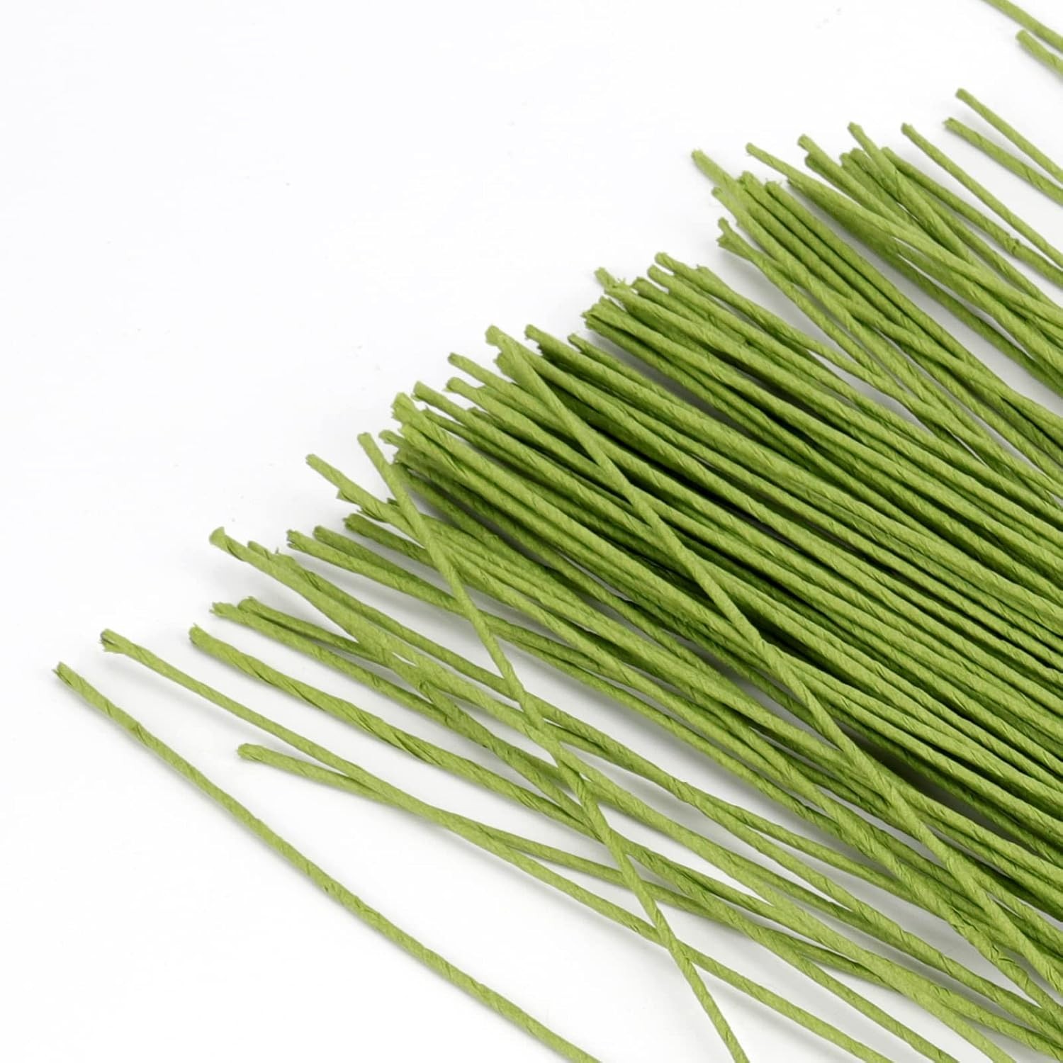JOIKIT 500 Counts 16 Inch Green Floral Stem Wire, 14 Gauge 2MM Paper Wrapped Cov