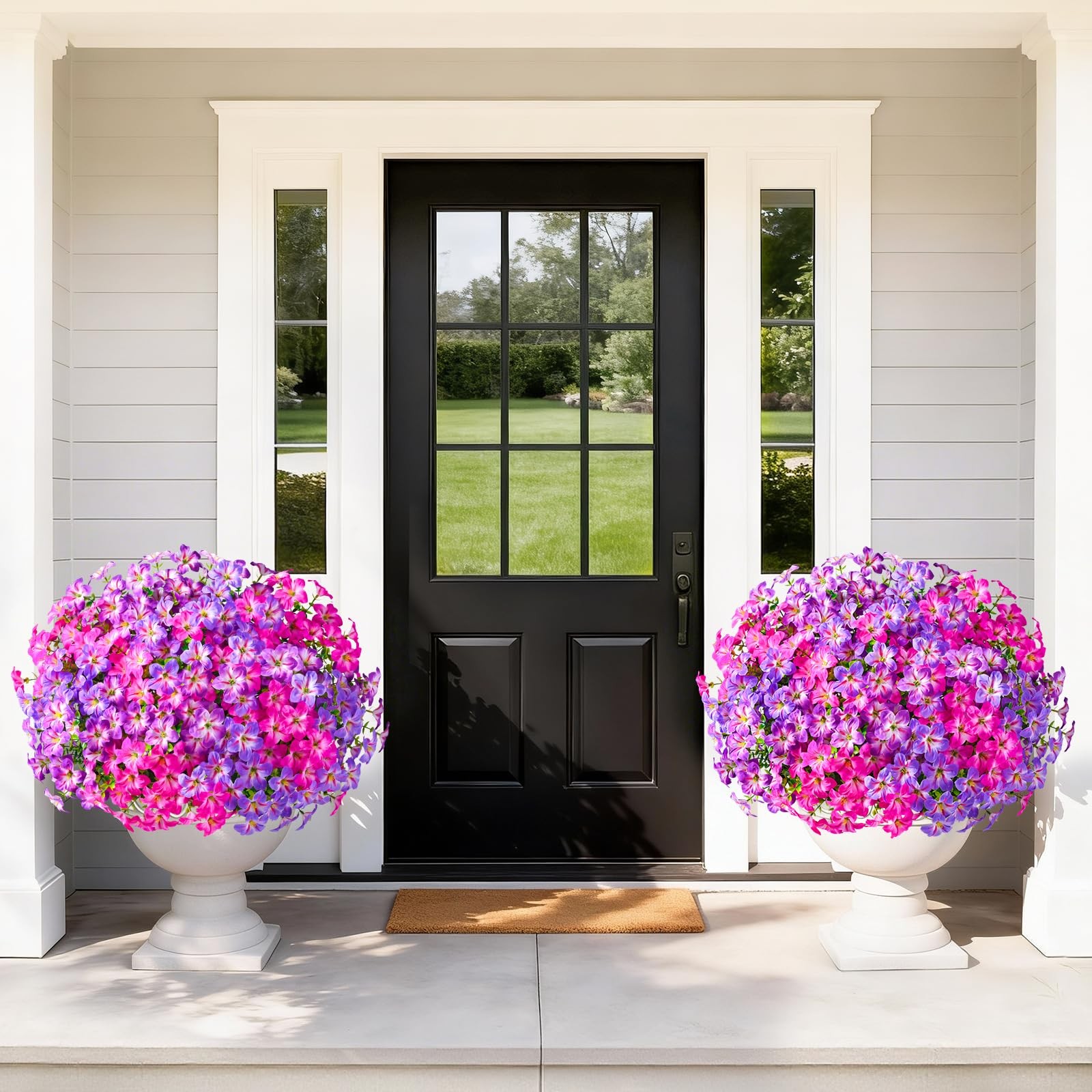 12 Bundles Look Real Artificial Flowers for Outdoors, Realistic Fake Outdoor …
