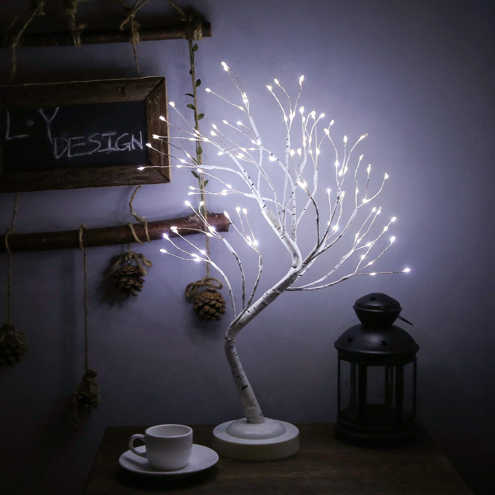 20” LED Birch Tree Light,108L Bonsai Tree Lamp,Fairy Light Tree with 8 Modes…