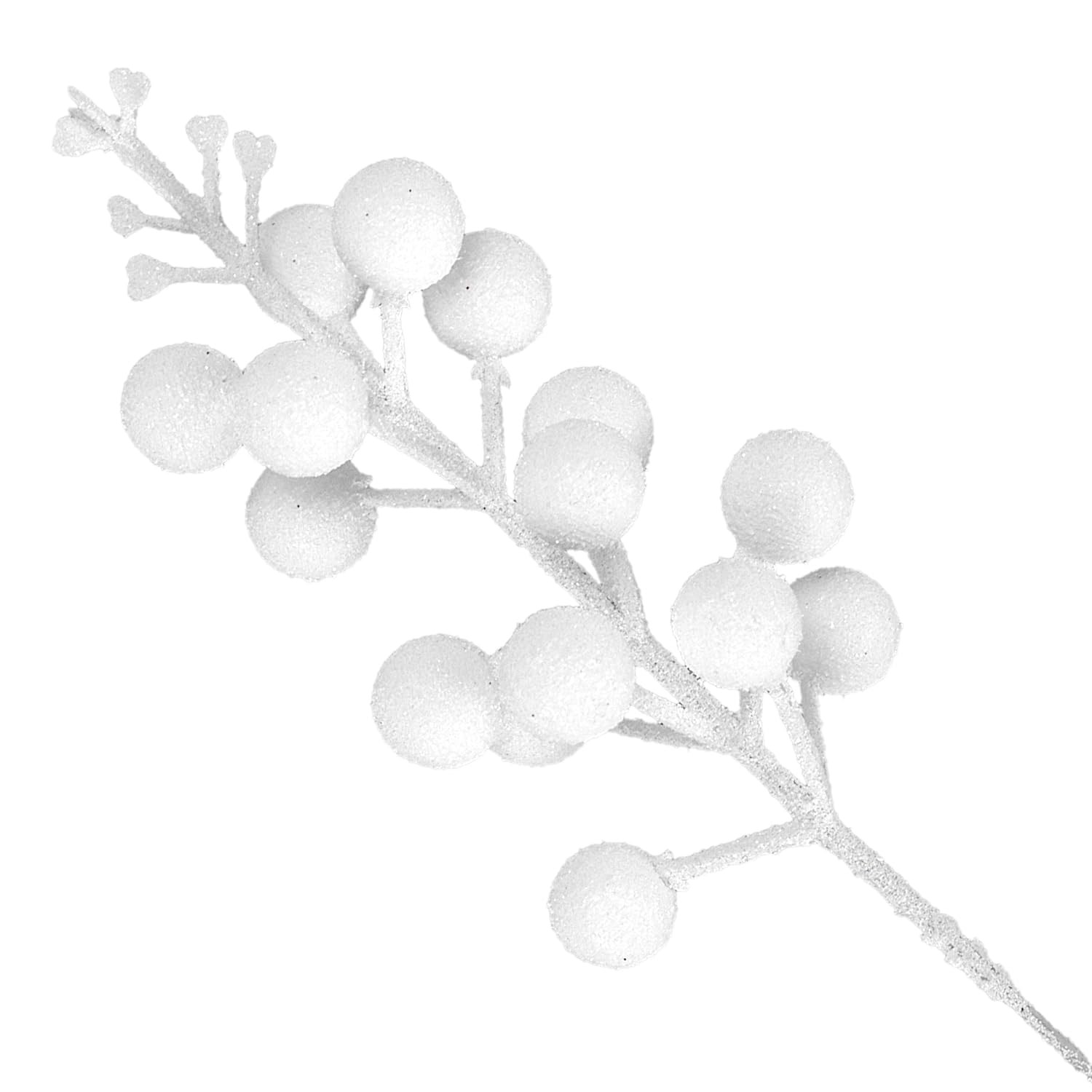 Artificial White Berry Stems, 24 Pack 8.7″ Christmas Glitter Berries Stems Ar…