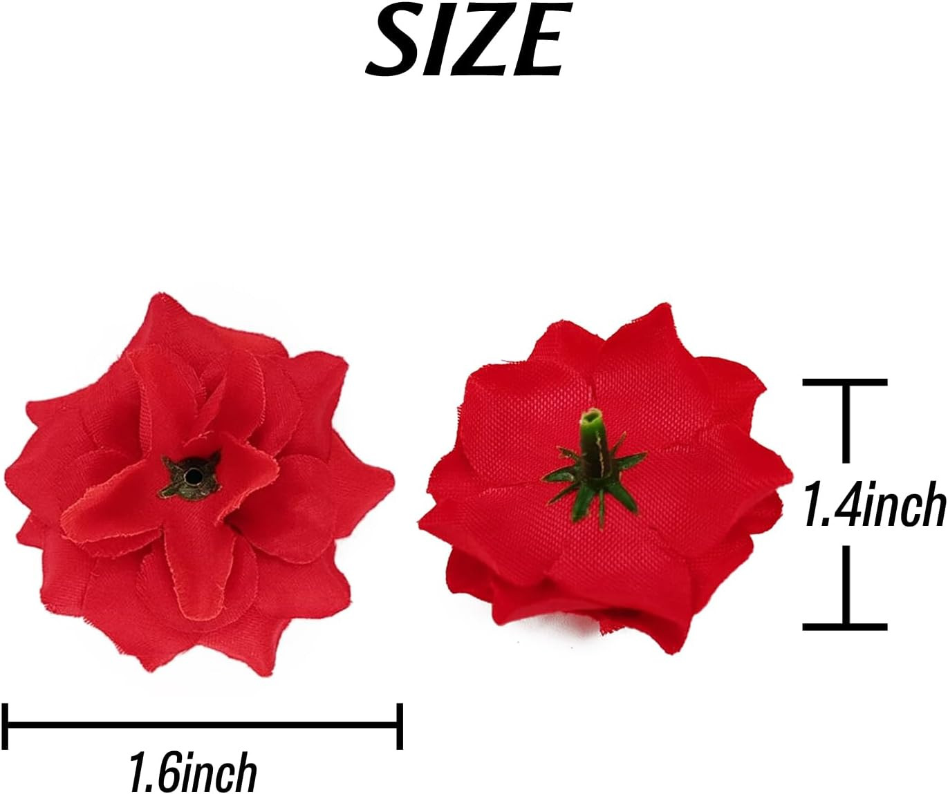 55PCS Red Roses Buds Artificial Flowers Bulk, 1.2″ Small Silk Fake Roses Flow…