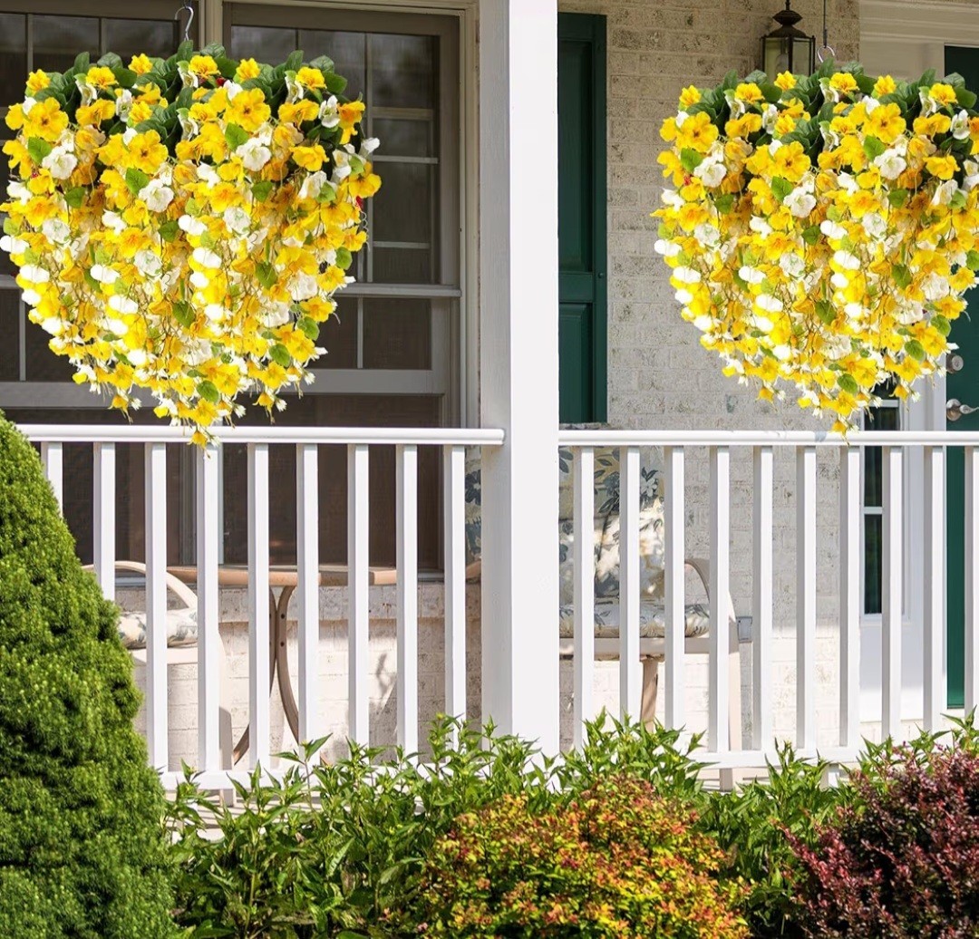 4 Pcs Artificial Hibiscus Flowers for Outdoors Spring Summer Decor Fake Hanging