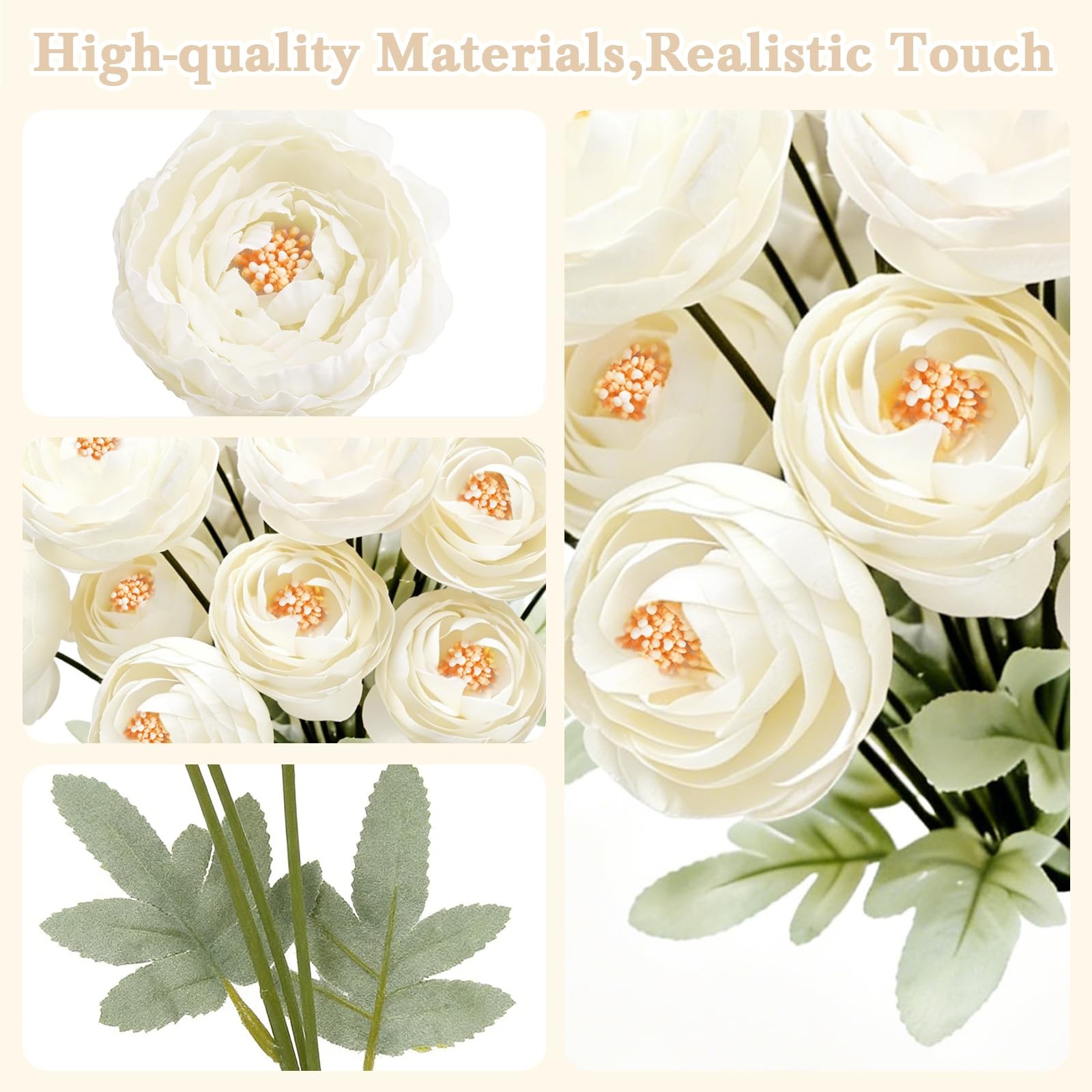 Artificial Silk Peony Fake Flowers,6PCS Artificial Faux Peonies Bulbs with 24…
