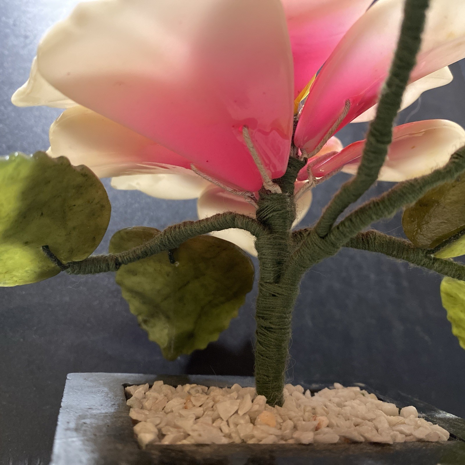 Natural Stone Flower Arrangement, Jade quartz Lotus/Peony