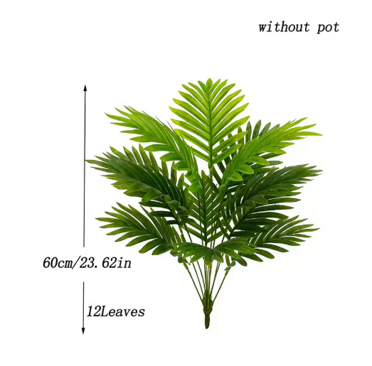 Realistic Artificial Palm Tree Faux Tropical Monstera Plant Indoor Decoration