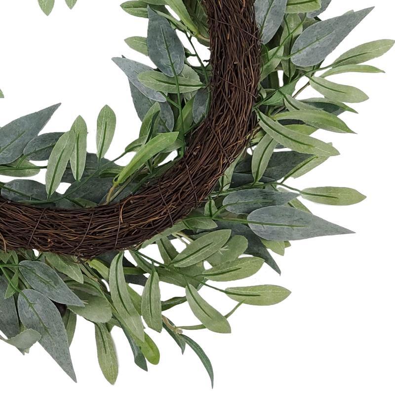 18 in Artificial Olive Leaves Wreath Indoor Decorative Greenery Home Decor New