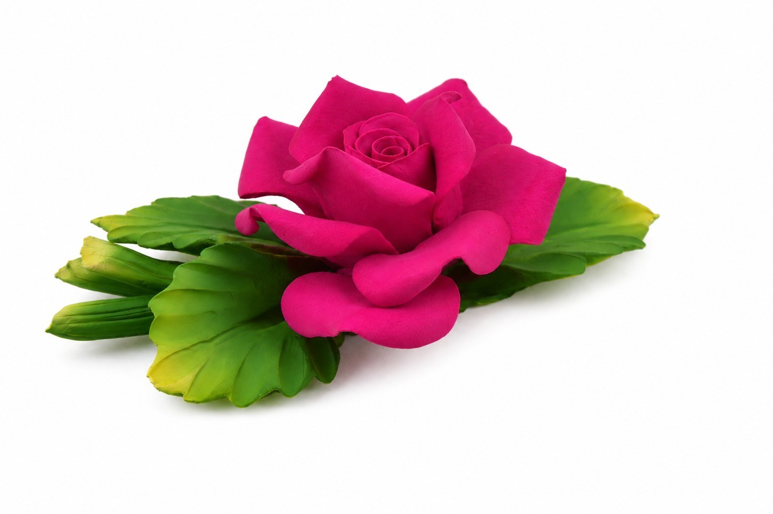 Capodimonte 7″ X 4″ Inch Italian Handmade Ceramic Fushia Rose