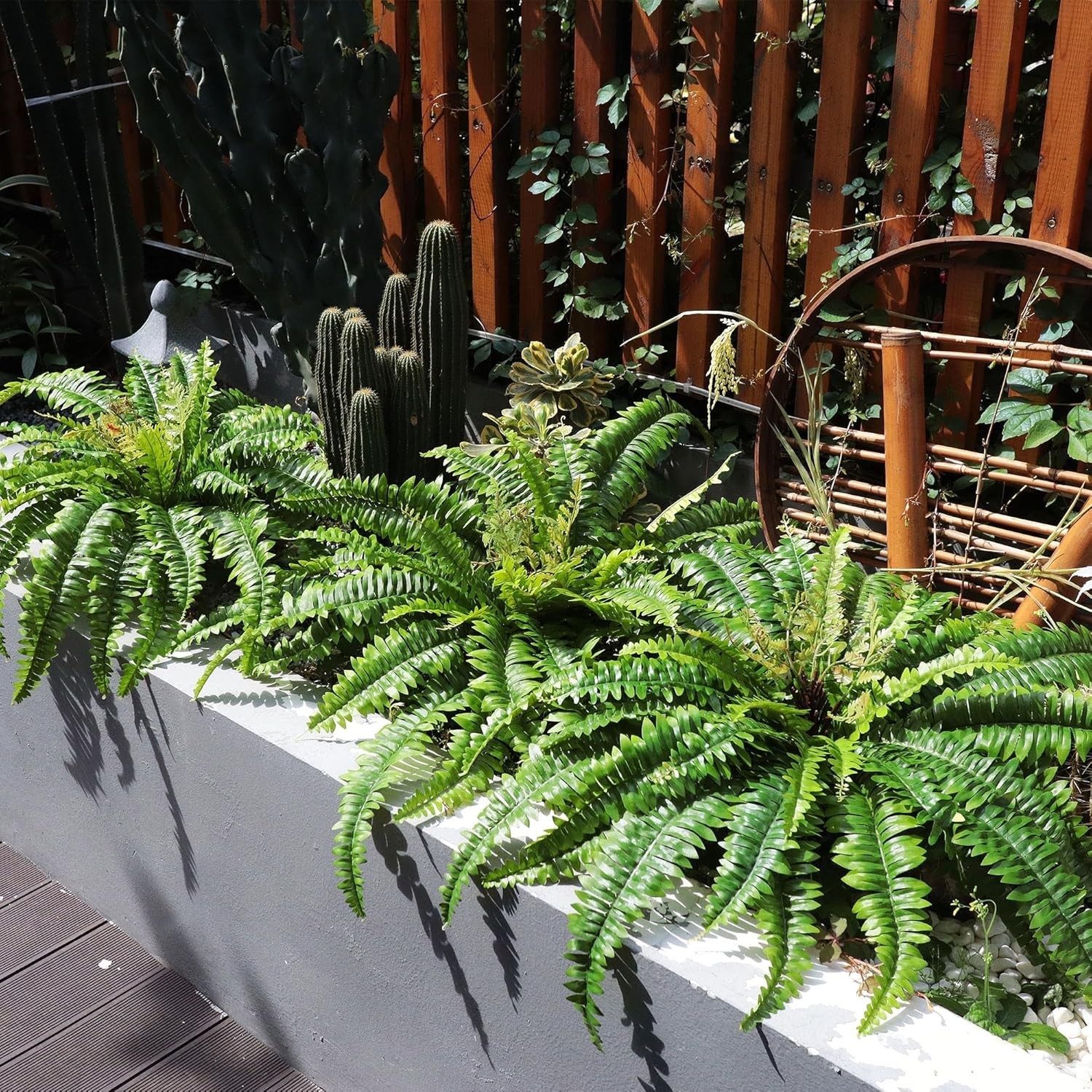 Artificial Ferns for Outdoors & Indoors, 40In Large Faux Ferns 39 Fronds Fake Bo