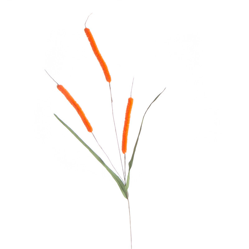 Bulk Package of 24 Orange Artificial 24″ Cattail Stems