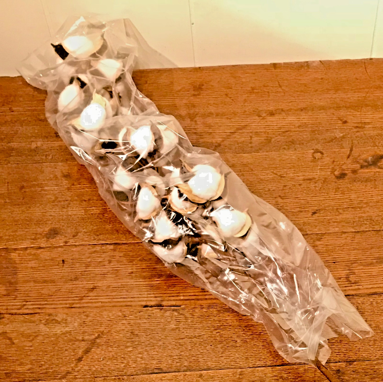 12 Cotton Boll Stem Spray Branch Country Farmhouse Decor 28″ New Flower Arrange