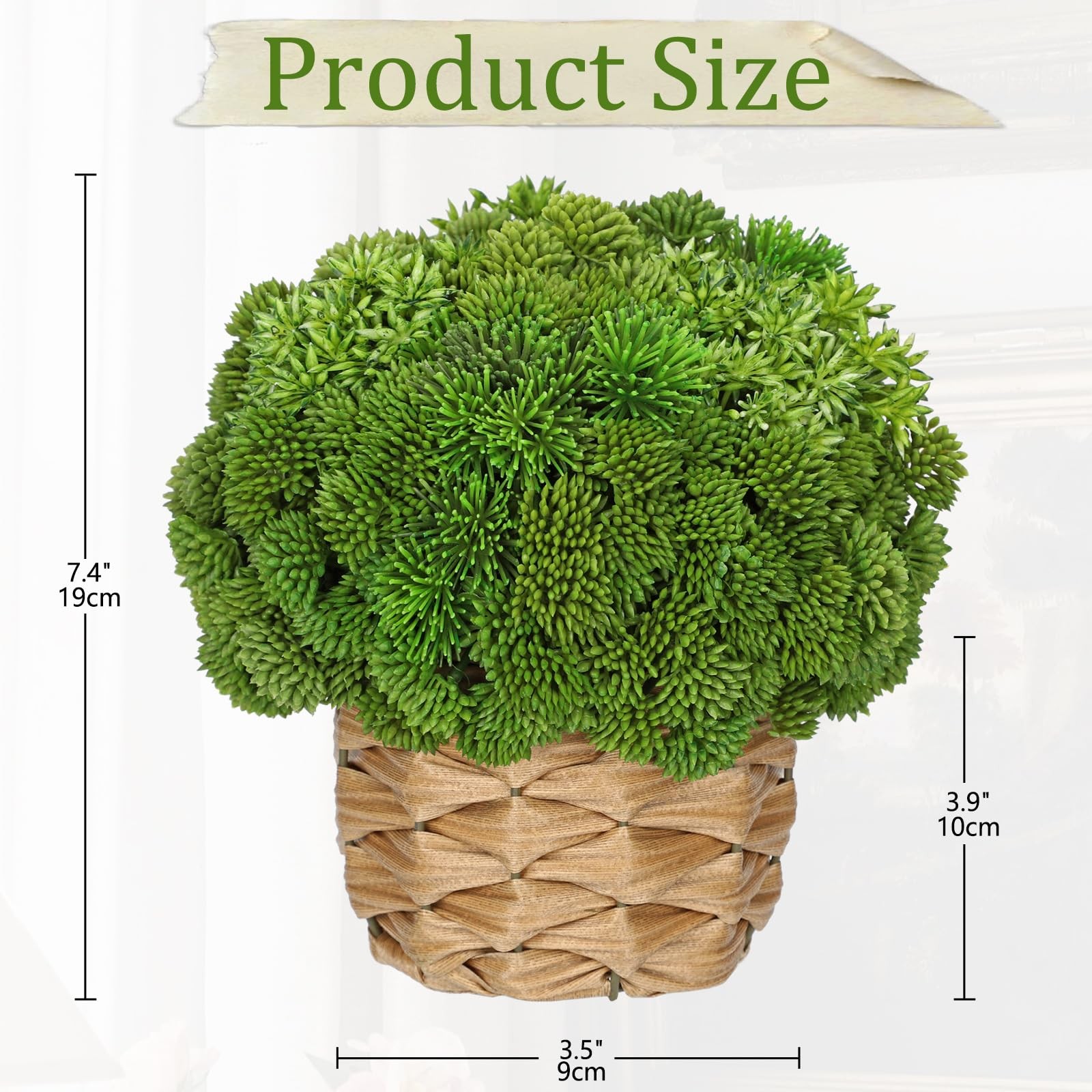 Succulent Plants Artificial Small Faux Succulents Arrangement in Woven Basket…