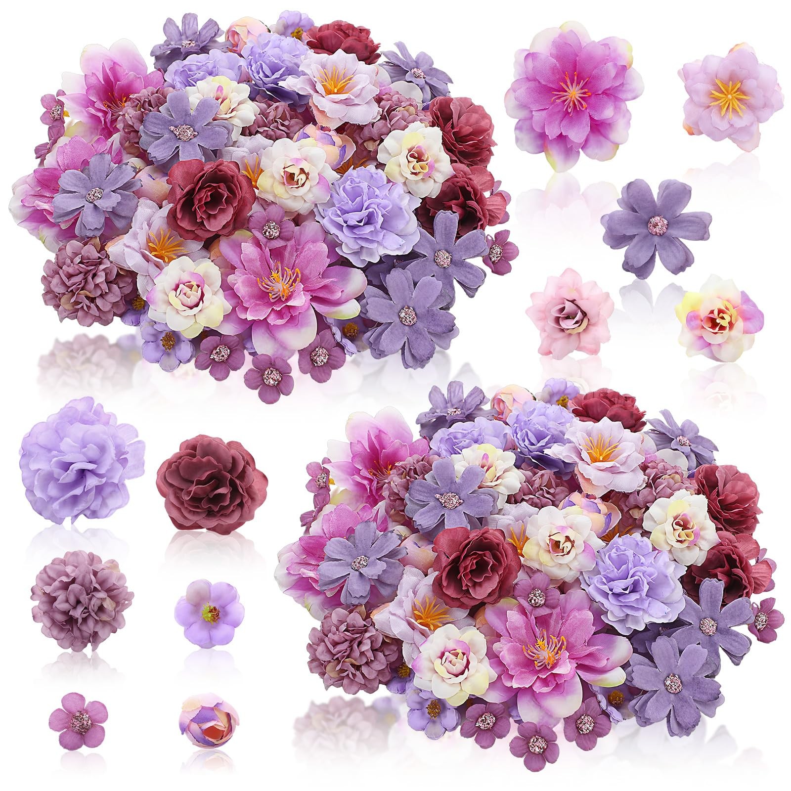 120 Pcs Artificial Flowers Bulk Mini Silk Flower for Crafts Fake Small Flower…