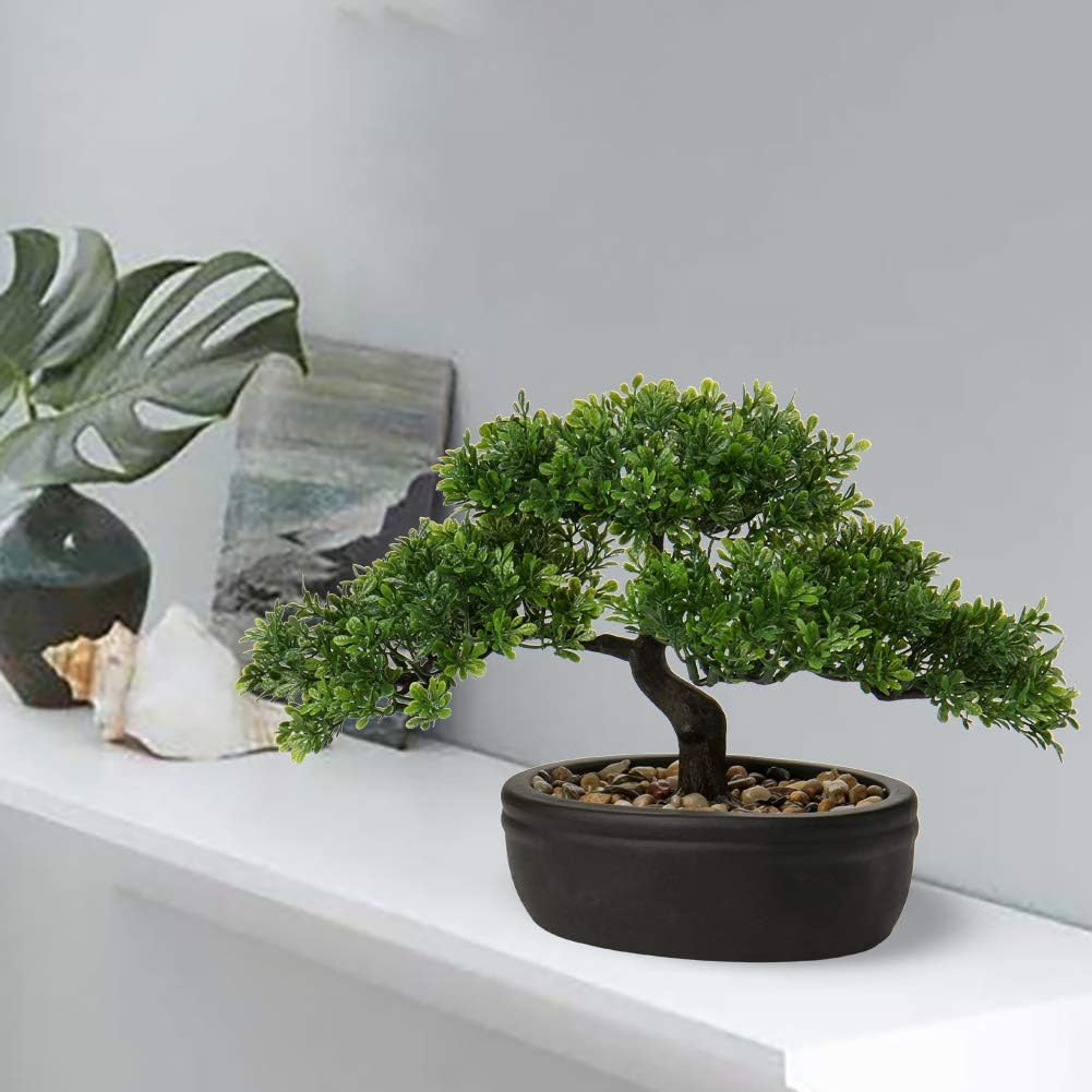 Artificial Bonsai Tree Juniper Faux Plants Indoor Small Fake Plants Decor with C