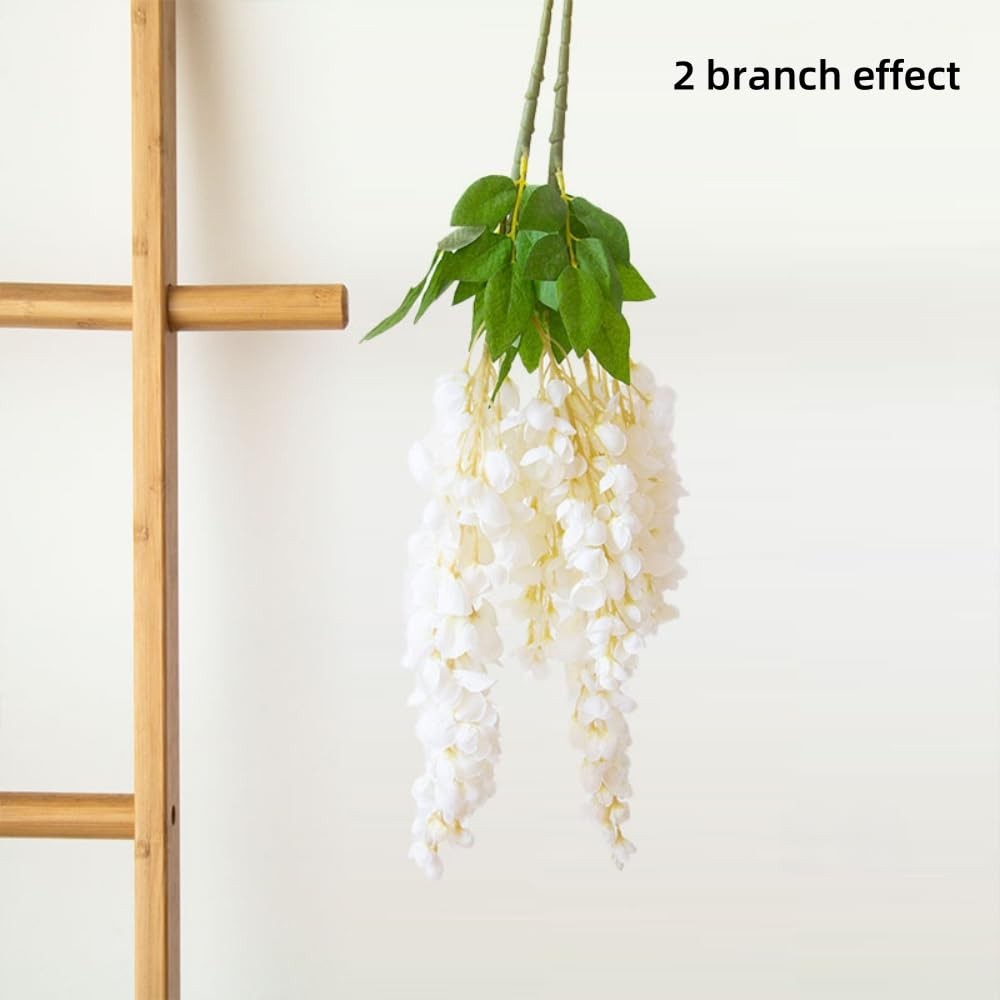 Artificial Wisteria Hanging Flowers 24.8 inch Fake Silk Garland for Wedding A…