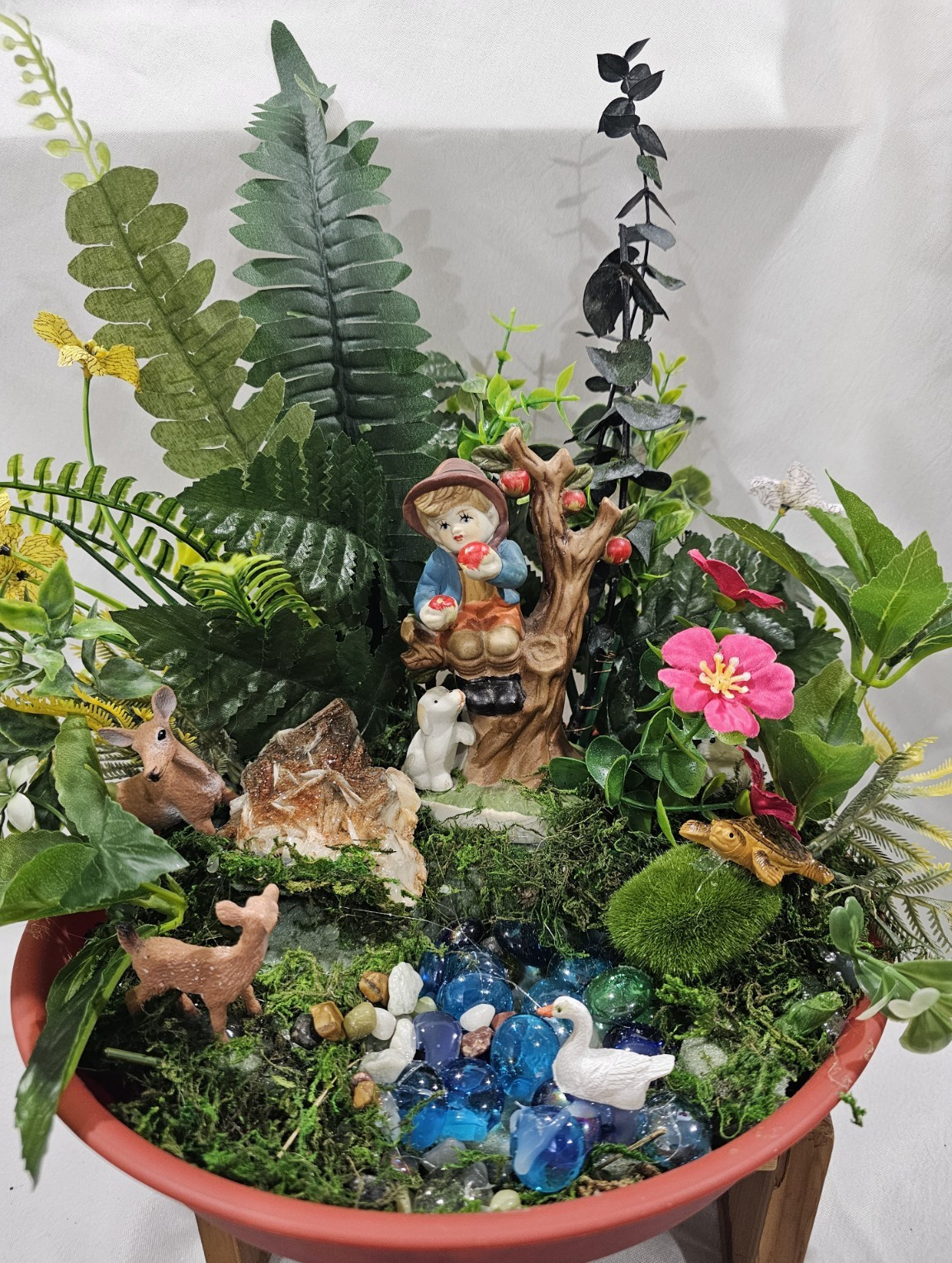 Dish Garden Artificial Flowers Arrangement THE DREAAMER BOY Woods lake & more