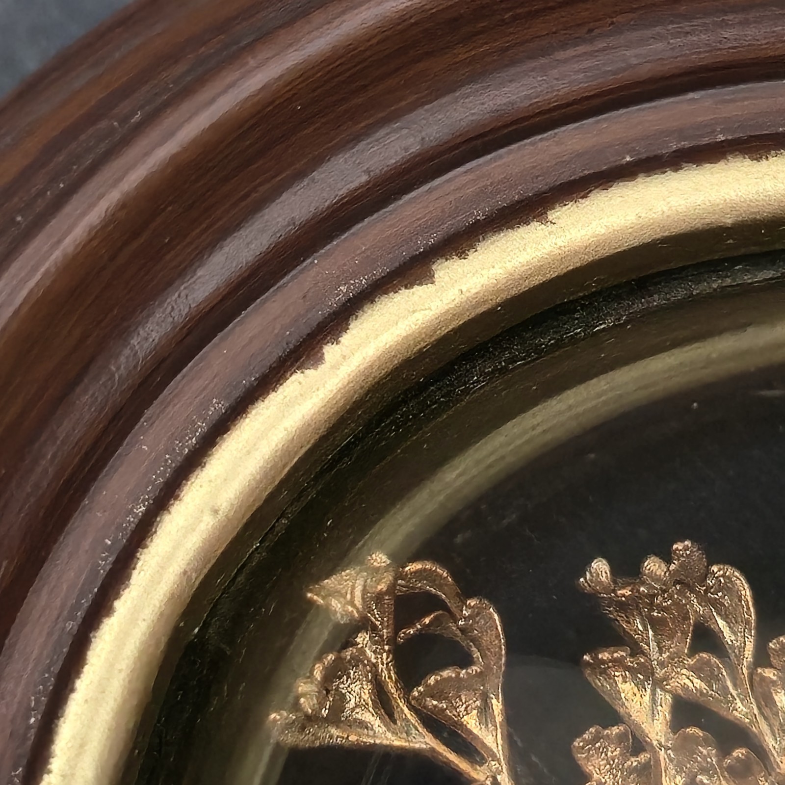 Vintage Orchid Flora Hawaiian Preserved 24K Gold Pink Fern Framed Dome 6″X5″