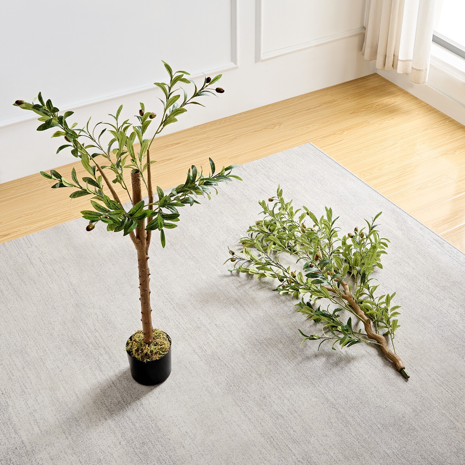 5ft/6ft Tall Artificial Olive Tree In Pot Fake Plant Home Indoor Outdoor Decor