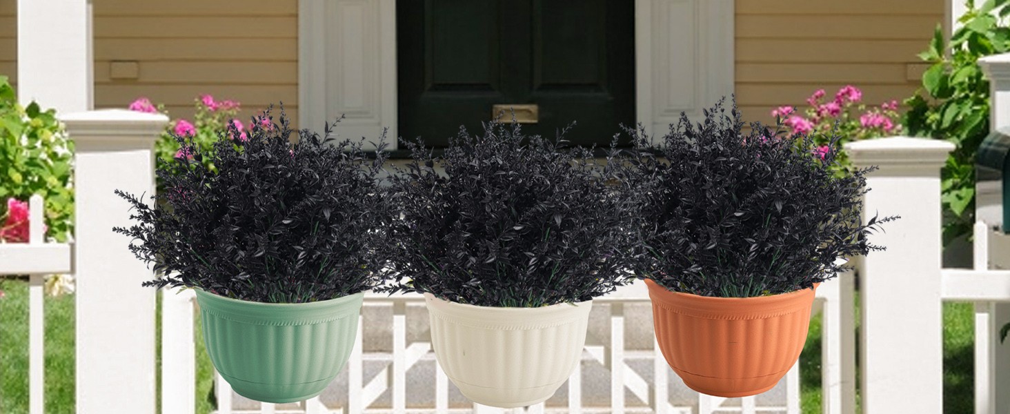 Artificial Greenery Lavender Fake Shrubs Flowers 8 Bundles UV Resistant Hanging